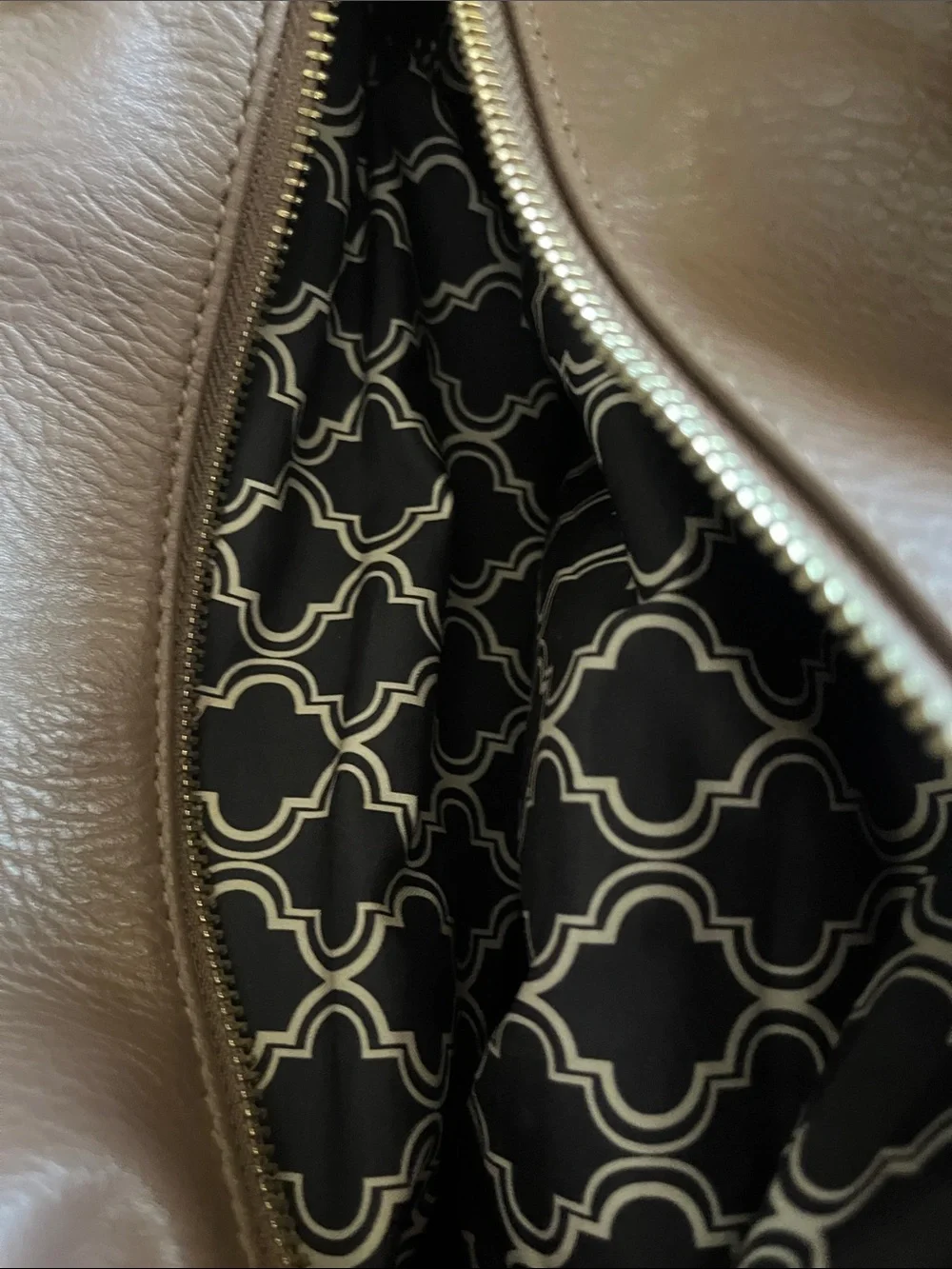 Woven Leather Satchel in Taupe